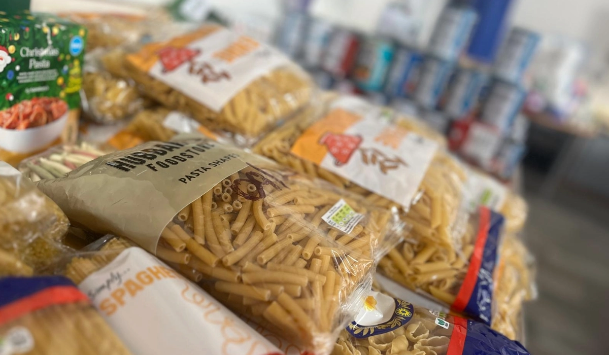 community pantry food stock on table