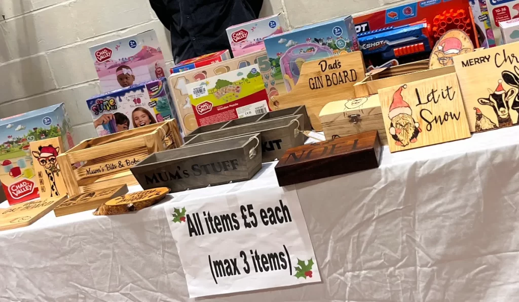 present stall at festive fayre