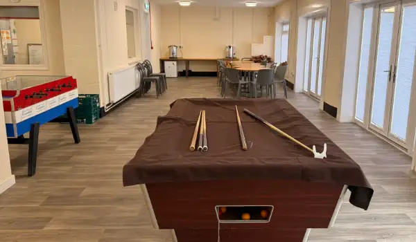 social area with pool table