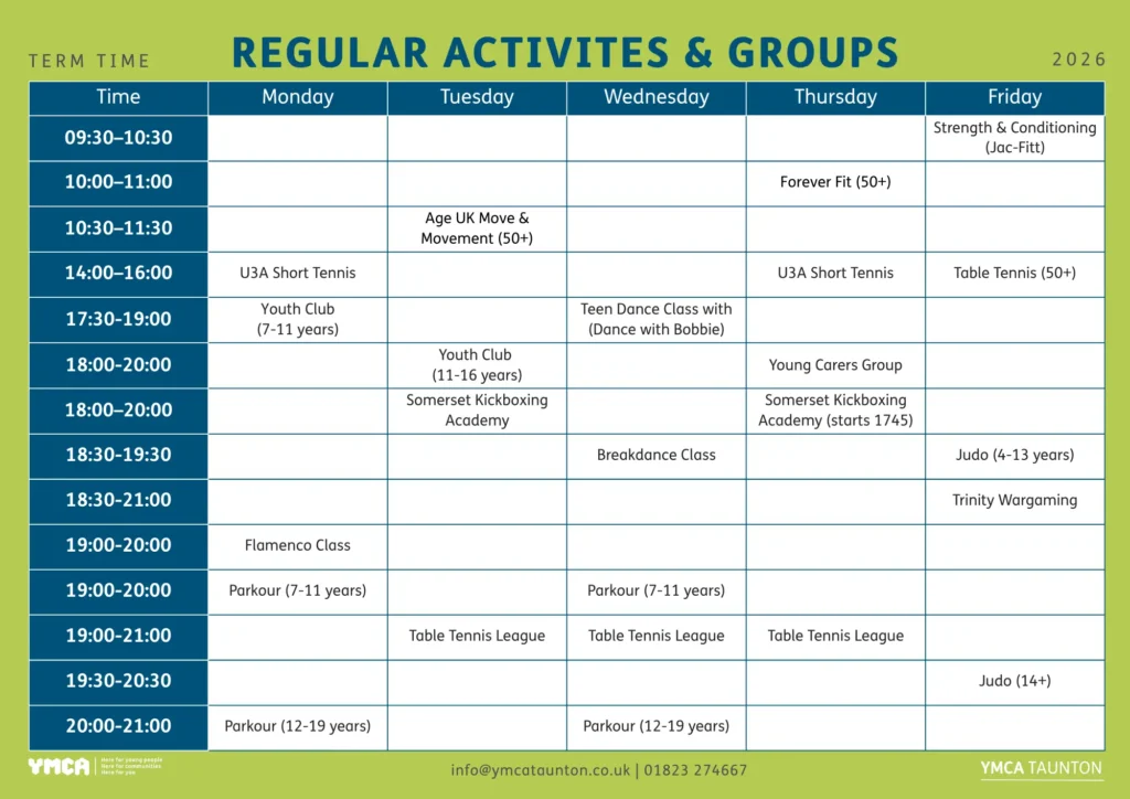 timetable regular activities