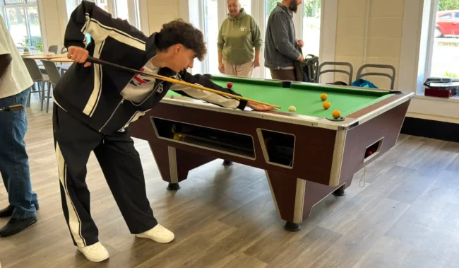 playing pool